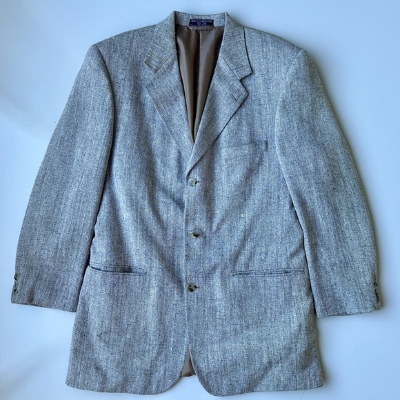 bert pulitzer Other - Bert Pulitzer Collector’s Edition Pure Silk Tan Gray Blazer Sport Coat Men’s 42